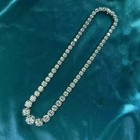 30ct Round Cut Lab-created Diamond 14k White Gold Finish Women s Tennis Necklace