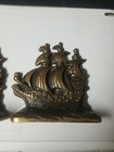 Pair Of Vintage Heavy Brass Ship Nautical Bookends 6 Pounds 9 Oz  