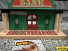 Vintage Brio Wooden Bank Set Toy W  Train Pieces   Paperwork Lot