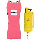 Police Stun Gun Burn Pepper Spray Self Defense Combo - 618 Pink   Yellow