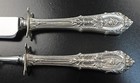 Wallace Sterling Rose Point 10 1 2  Carving Set Unused