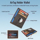 Airtag Holder Wallet Rfid Vintage Leather Slim Minimalist Card Holder   