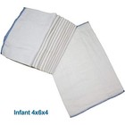 Economy Prefold Cloth Diaper Package - 3 Dozen Infant 4x6x4 Bleached 100  Cot   