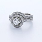 Engagement Ring Set Platinum Halo 2 06 Carat Round Lab-grown Diamond E Si1