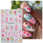 6 Sheets Flower Nail Art Stickers Decals Self-adhesive Spring Summer Floral