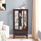 Curio Display Cabinet Glass Wine Cabinet Sideboard With Adjustable Glass Shelves