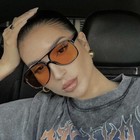 Classic Vintage 70s Sunglasses For Women Large Frame Retro Trendy Orange Glasses