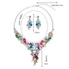 Glitter Crystal Necklce Earrings Bridal Party Jewelry Set Women Diamonds Choker