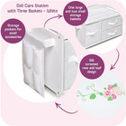 Doll Care Station With Three Baskets And Pocket Organizer For 18 To 20-inch Doll