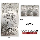 4pc Old Chinese Tibet Silver Carved Exquisite Zodiac Dragon Pendant Waist Tag Us