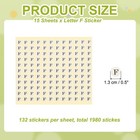 15 Sheets 1980pack Alphabet Stickers Letter F Self-adhesive 0 5  Round Label