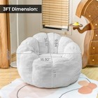 Bean Bag Chairs For Adults  Faux Fur Reading Chair With Petal Arm 36  White