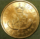 1852 Bank Of Upper Canada Lovely Circulated Bn Canadian Colonial One Penny Token