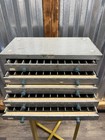 Vintage Huot Metal 5 Drawer Drill Bit Index Cabinet Partially Stocked With Bits