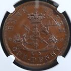 Pc-6b5 Ngc Ms-63 One Penny 1852 Token Bank Of Upper Canada Breton 719