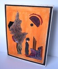 Vintage Lillian Geltman Collage Abstract Mixed Media On Paper Woodstock  Ny Art