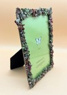 Vintage Metal Enamel Picture Frame By Home Studios Flowers Butterflies 4  X 6  