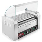 Commercial Electric 18 Hot Dog 7 Roller Grill Cooker Machine  Bun Warmer  Cover