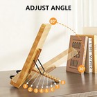Bamboo Adjustable Book Stand Large Wood Book Holder Reading Cookbook Stand