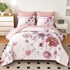 Floral Comforters Size 7 Pieces Botanical Bed In A Bag Ulter Soft Queen Pink