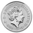 2018 Great Britain Two Dragons 1 Oz  999 Silver 2 Pounds - Bu Coin In Capsule