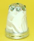Boulder Bay Thimble Translucent White cream - Swarovski  Crystals Filigree Cap