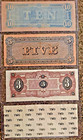 Lot Of 4 Confederate States Of America Bills  10   5   3    2
