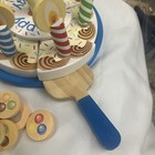 Melissa   Doug Birthday Party Cake - Wooden Play Food With Mix-n-match Toppings