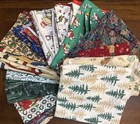 Large Lot Of Christmas Winter Themed Fabric Quilting Some Vintage Santa 15 Yards