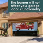 Christmas Garage Door Decoration Banner  Merry Christmas Theme Red Truck