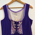 Vintage Rose Dirndl Aus Bayern Purple Floral German Dress Size 40