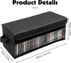 Cd Storage Box  Cd Case Holder With Handles  14 17  6 3  5 51in Lid And Clear Wind