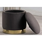 Pemberly Row Modern   Contemporary Tufted Velvet Gray Accent Ottoman