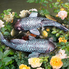 Garden Sculptures   Statues koi Fish Decor garden Fish Art set Of 2 Antique Koi