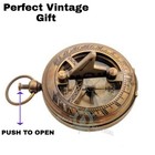 Brass Sundial Compass Vintage Pocket Style Nautical Antique Gift