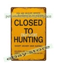 Closed To Hunting Department The Interior Fish Wildlife Service Metal Tin Sign