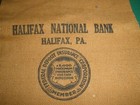 Vintage Bank Deposit Bag Halifax National Bank Canvas Drawstring 10 x6 