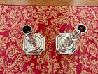 Vtg Williamsburg Stieff Pair Colonial Silver Plated Candlesticks J-2  6 1 4 