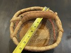 Bolga Market Basket  Hand Woven multicolor With Leather Wrapped Handle  9    45