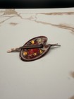Vtg  1950 s Matisse Renoir Artist s Palette Enamel Copper Brooch Pin 4 25 