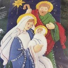 Bucilla Felt Appliqu   Holy Family Poinsettias 18    Stocking 1996  83385 Nos