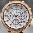Michael Kors Parker Watch Women 39mm Mop Dial Rose Gold Chrono Mk5491 New Batt F