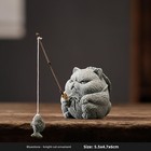 Kung Fu Cat Green Sandstone Tea Pet 6cm 2 4in Kung Fu Tea Set Tea Ceremony