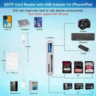 Sd Card Reader For Iphone Ipad  Memory Card Reader Built-in Dual Port Connect   