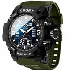 Men Military Sports Watch Waterproof Dual Display Digital Quartz Alarm Led Watch