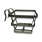 Vintage Galvanized Metal Wall Basket Farmhouse Industrial Storage W Hooks 1930s