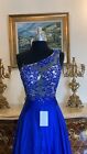 Women s Formal One Shoulder Embroidery Beaded Long Evening Gown Prom Dress
