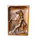 Antique Hand Carved Wood Panel  Horse Of Marly French Architectural Salvage