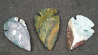 3 Colorful 1 3  Flint Arrowhead Spearhead Point Knife Blade  I-305