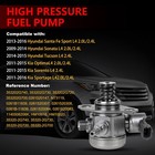 High Pressure Fuel Pump Fits 11-16 Kia Optima Hyundai Santa Fe Sport 2 4l 2 0l